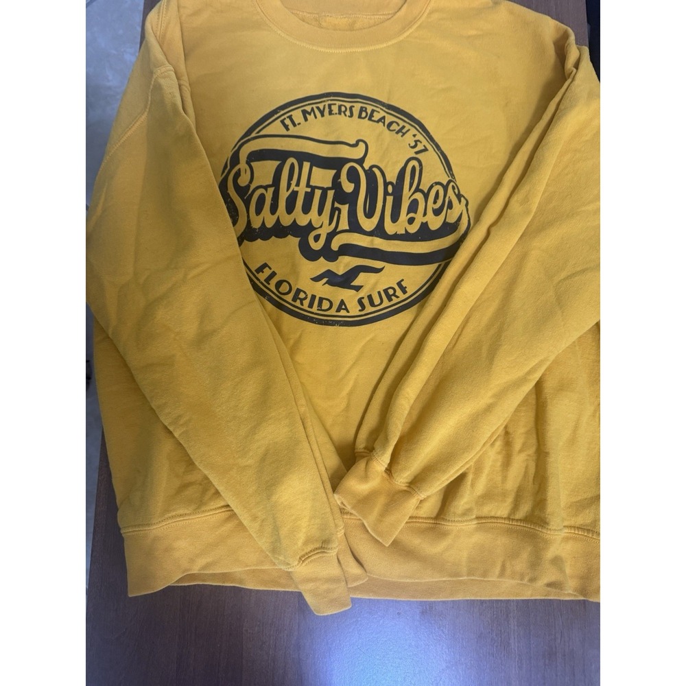 Salty Vibes Ft Myers Sweatshirt Mustard Yellow Size XL